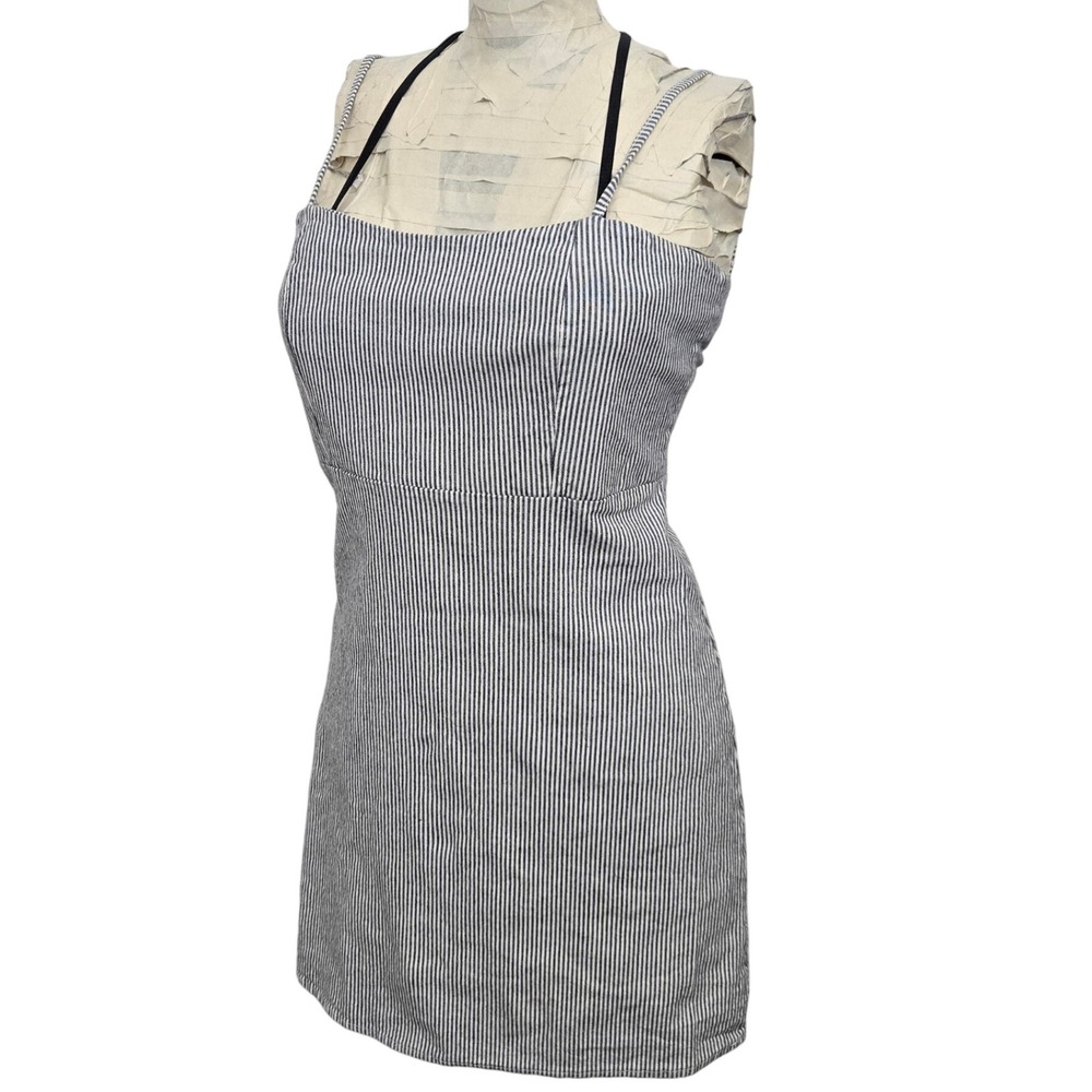 Brandy Melville Mini Dress Stripe Spaghetti Strap XS Made in Italy Black White